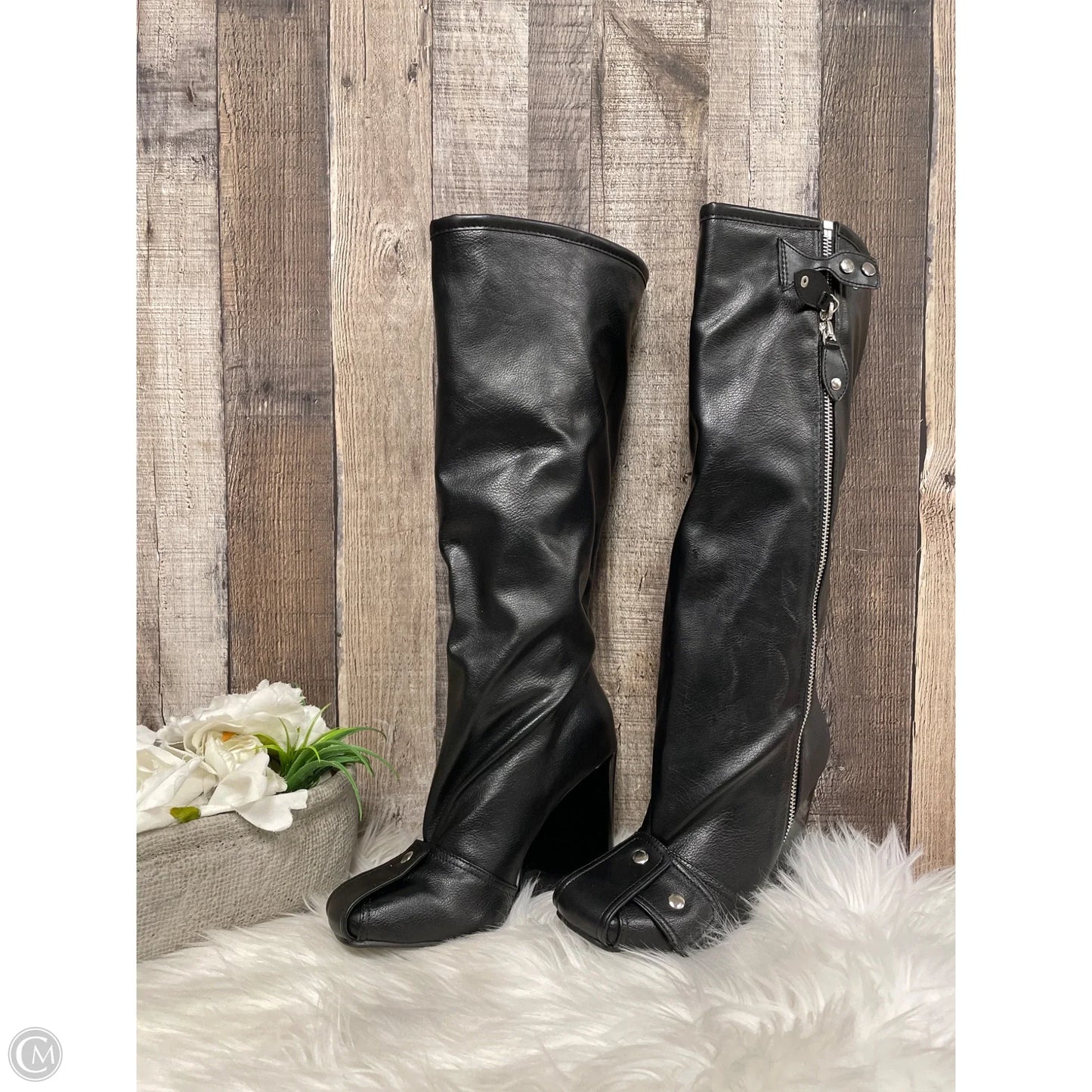 Boots Knee Heels By Fashion Nova In Black, Size: 5.5