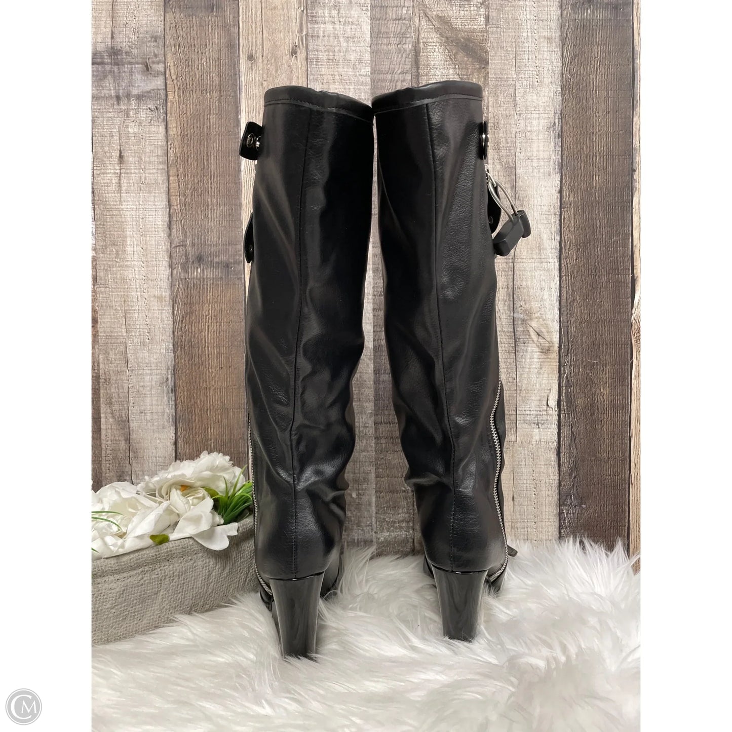 Boots Knee Heels By Fashion Nova In Black, Size: 5.5