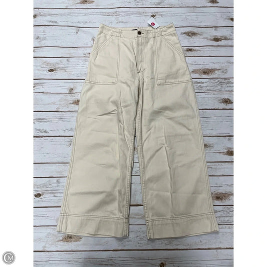 Pants Cropped By Abercrombie And Fitch In Ivory, Size: S