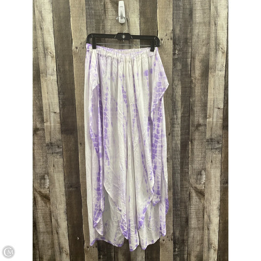 Pants Wide Leg By Cme In Purple & White, Size: L