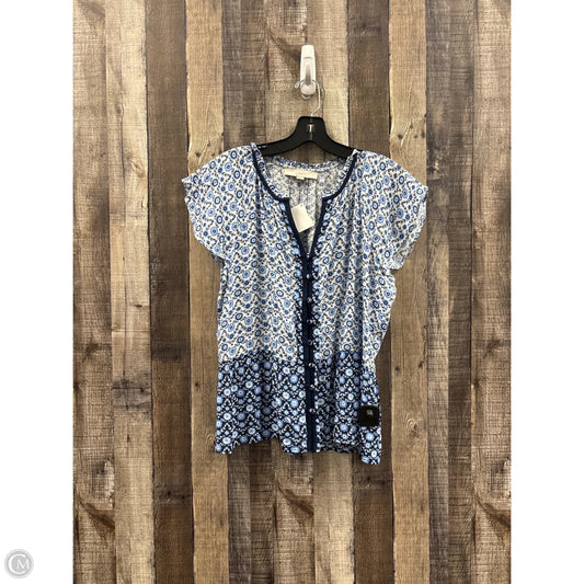 Top Short Sleeve By Loft In Floral Print, Size: S