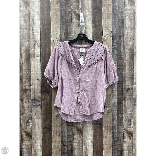 Top Short Sleeve By Knox Rose In Purple, Size: M