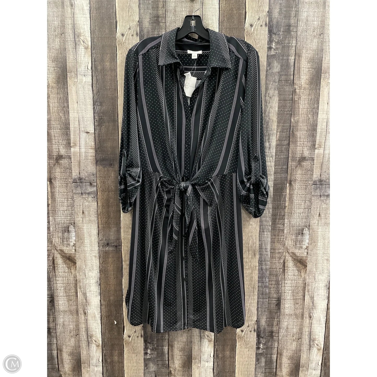 Dress Casual Midi By Cato In Black & White, Size: L