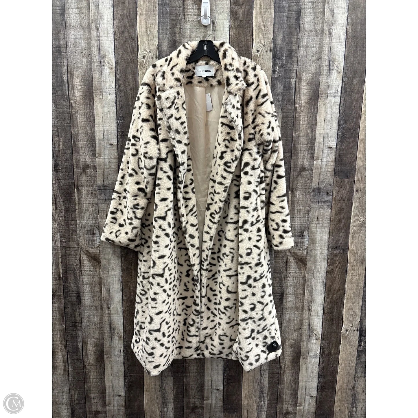 Coat Faux Fur & Sherpa By Fashion Nova In Animal Print, Size: L