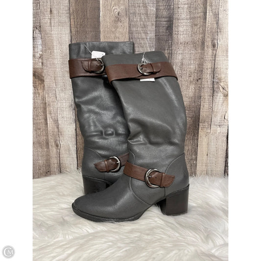 Boots Knee Heels By Natural Soul In Grey, Size: 7.5