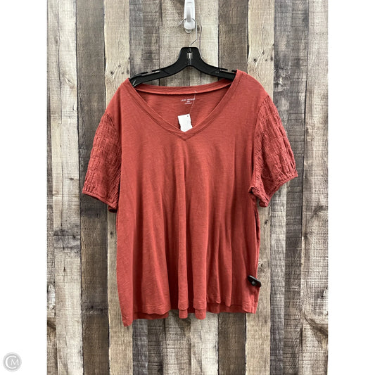 Top Short Sleeve By Lane Bryant In Brown, Size: 3x