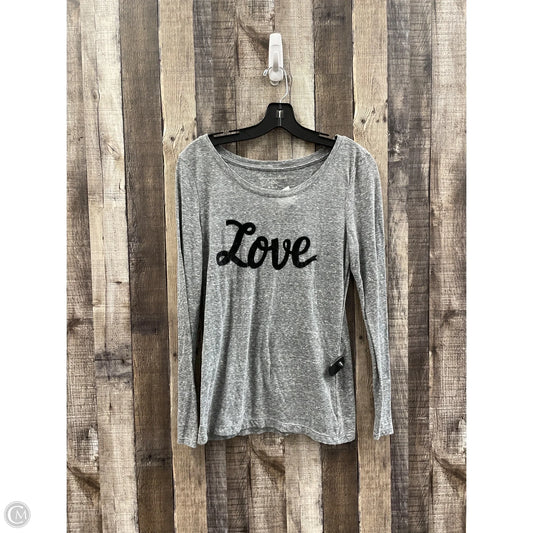 Top Long Sleeve By American Eagle In Grey, Size: M