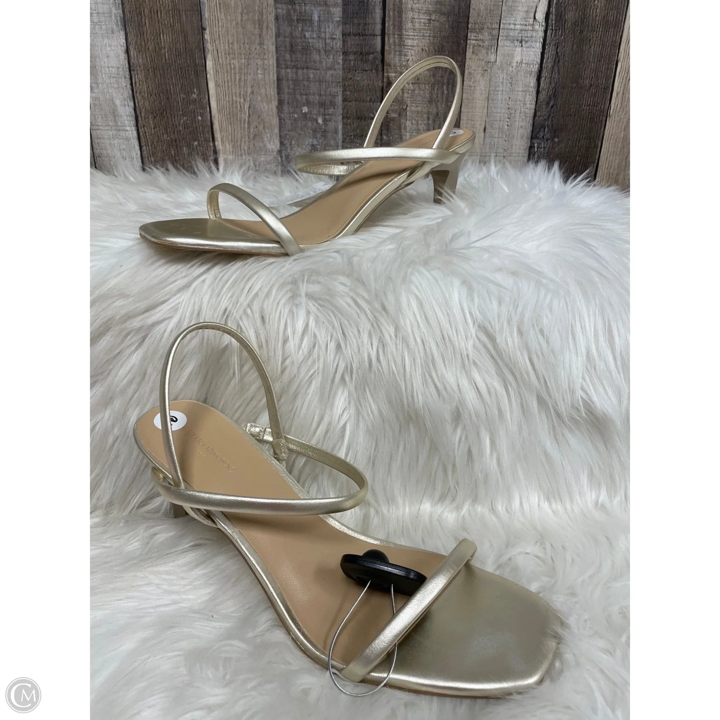 Sandals Heels Stiletto By Banana Republic In Gold, Size: 10