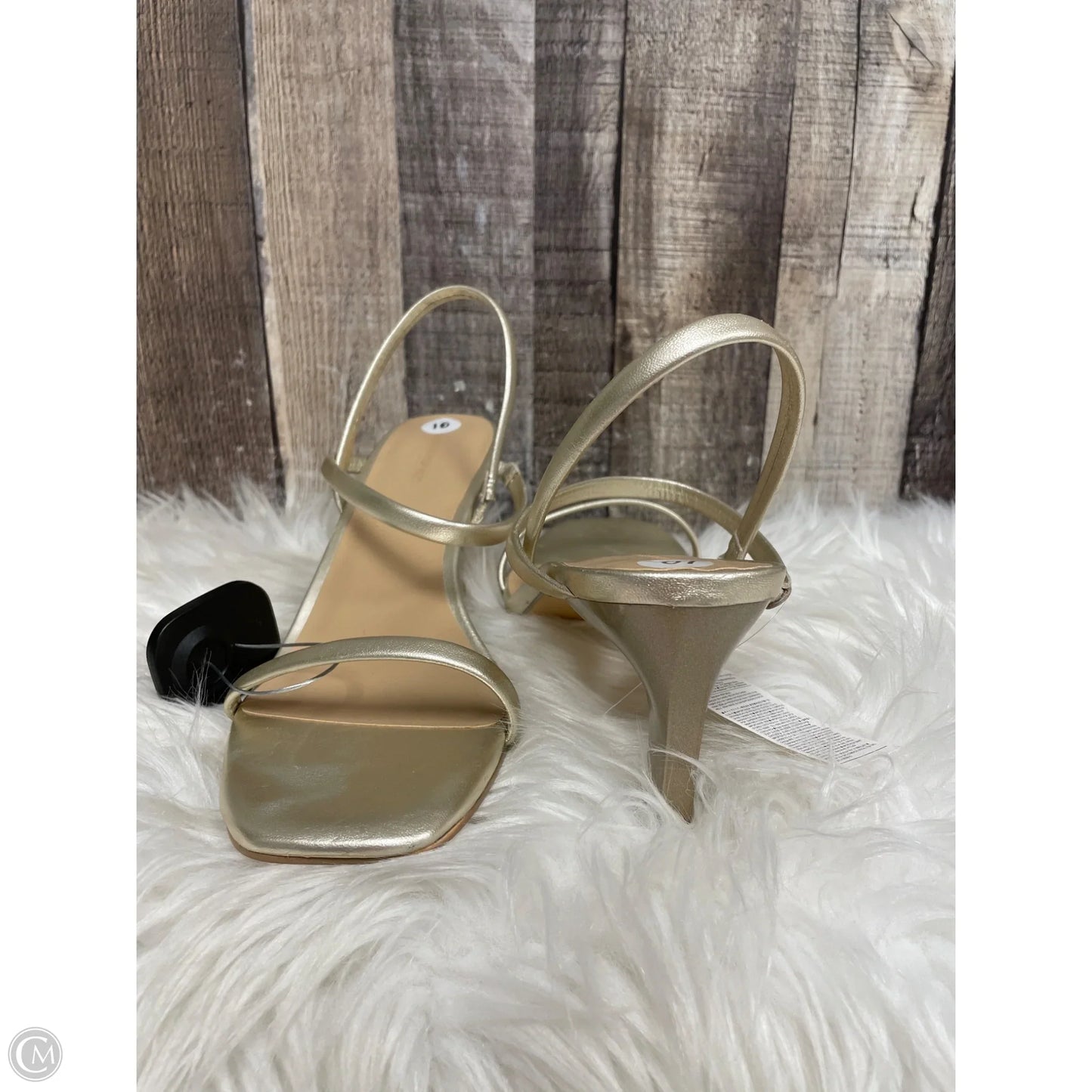 Sandals Heels Stiletto By Banana Republic In Gold, Size: 10