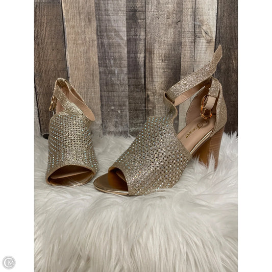 Sandals Heels Block By Forever In Rose Gold