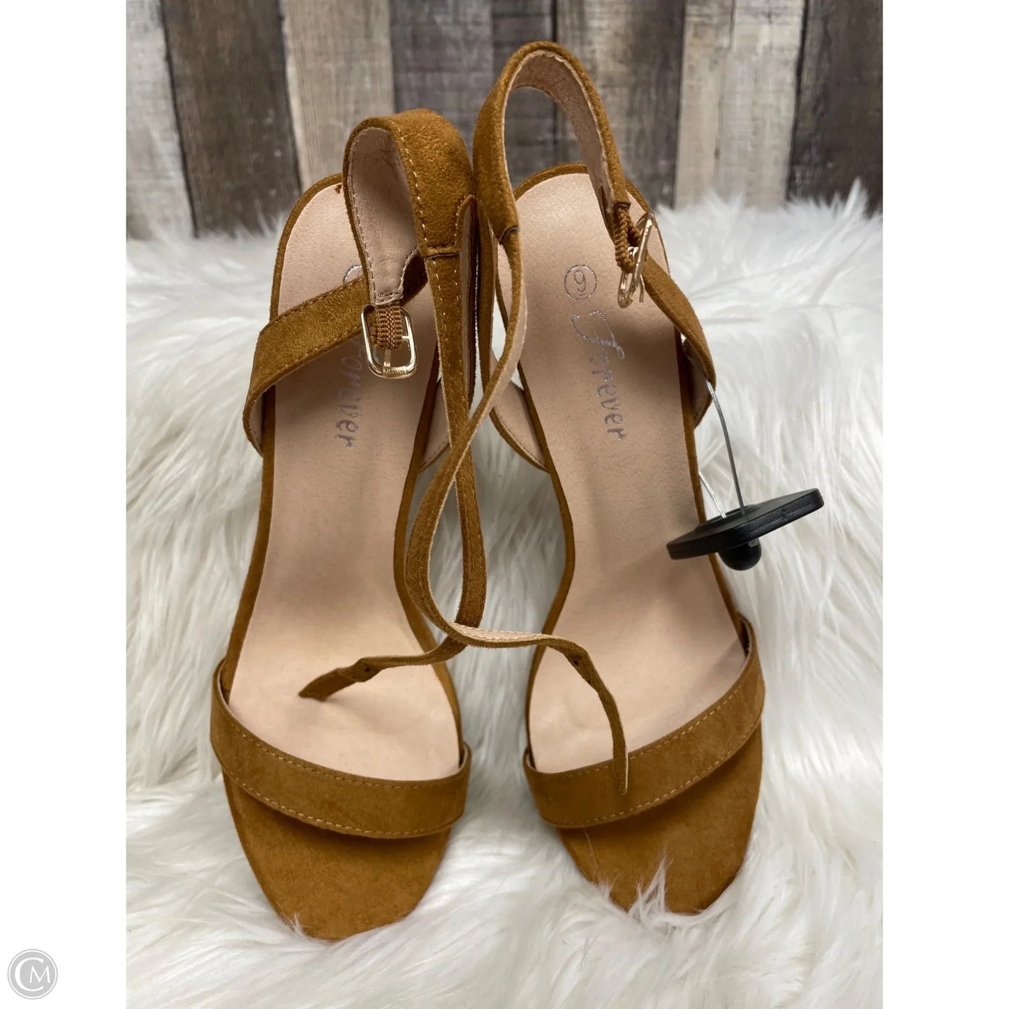 Sandals Heels Stiletto By Forever In Tan, Size: 9