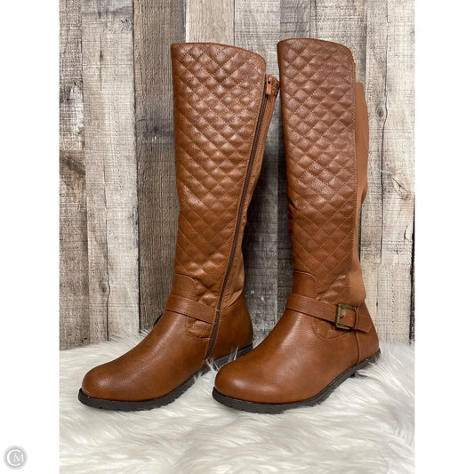 Boots Knee Flats By Forever In Brown, Size: 7