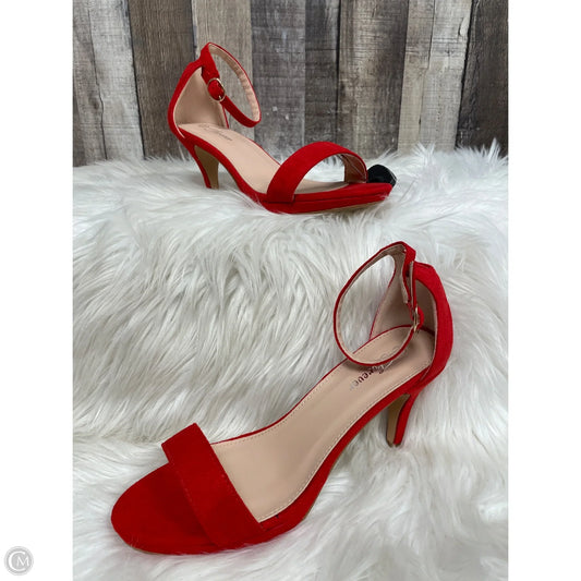 Sandals Heels Stiletto By Forever In Red, Size: 8.5