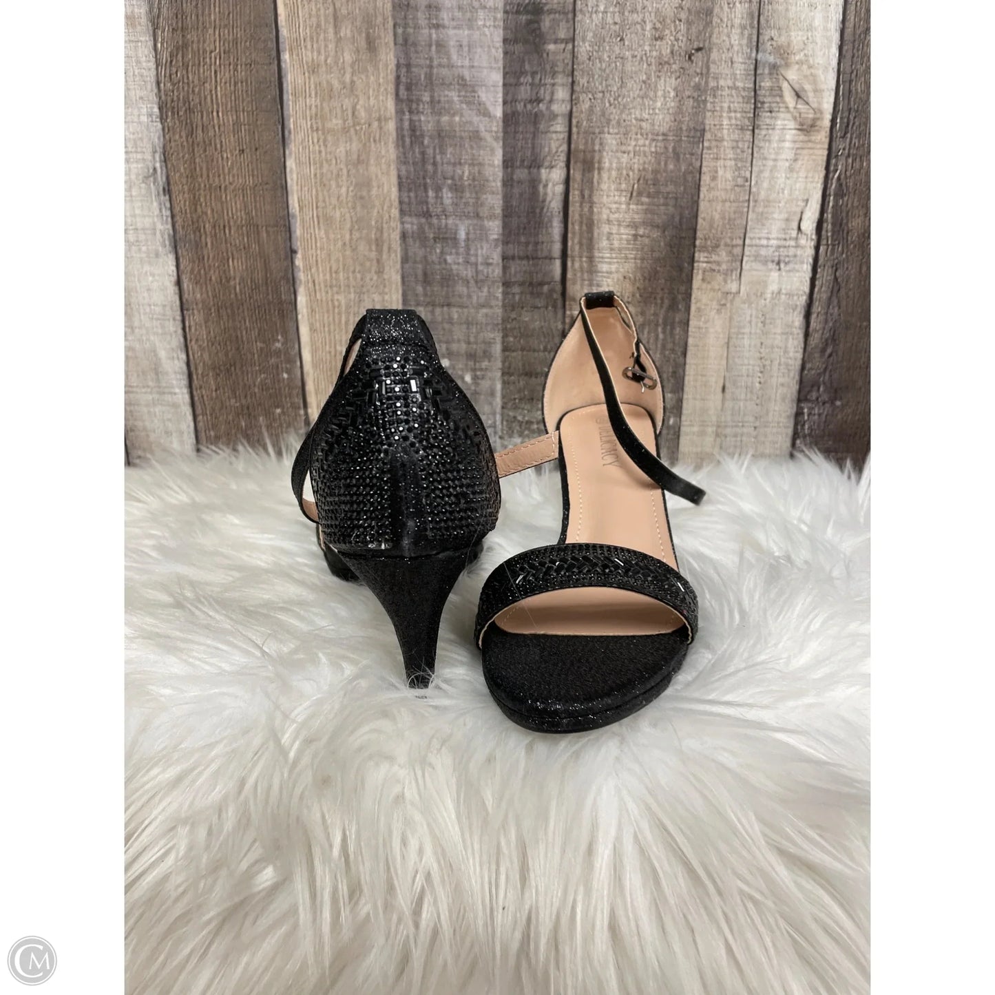 Sandals Heels Stiletto By Cme In Black, Size: 8.5