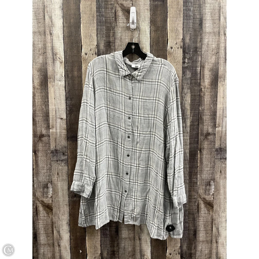 Top Long Sleeve By J. Jill In Plaid Pattern, Size: 3x