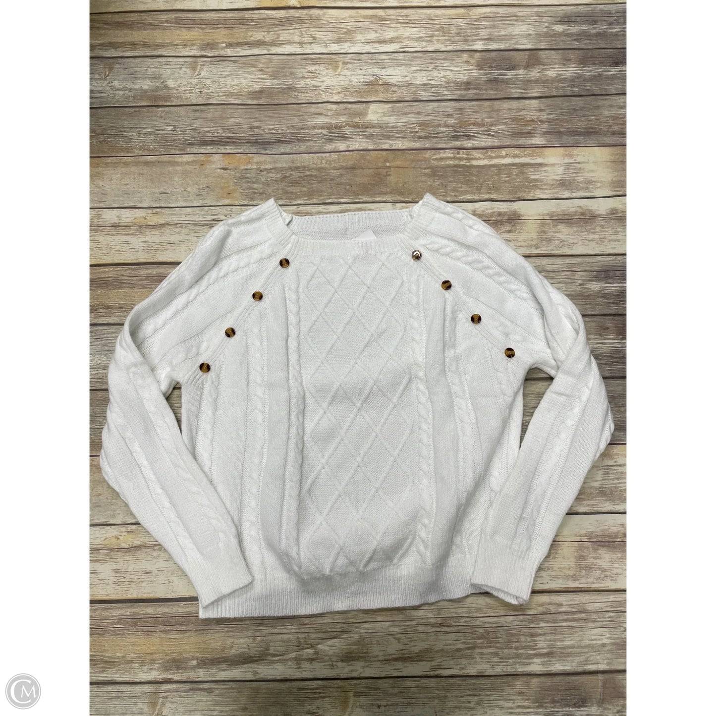 Sweater By Cmf In White, Size: 2x