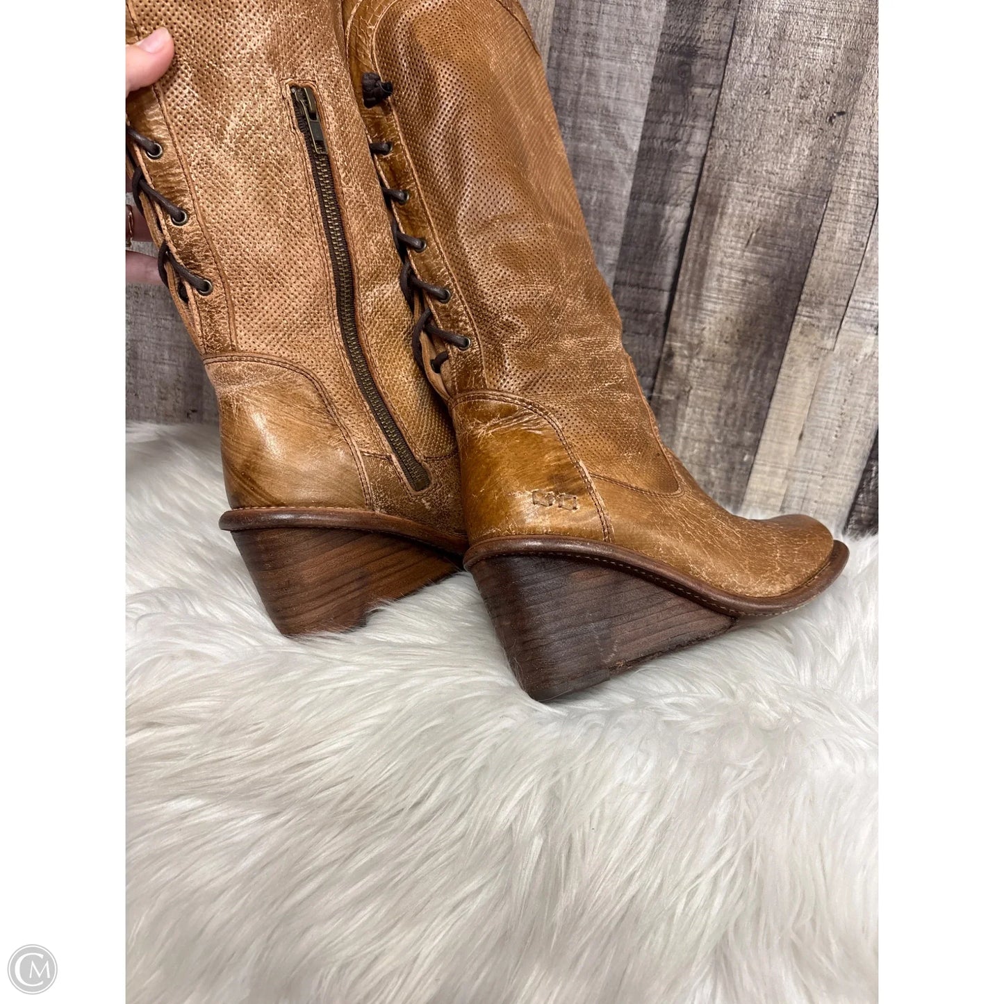 Boots Over-the-knee Heels By Bed Stu In Brown, Size: 8.5