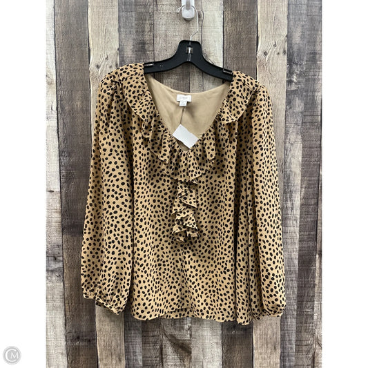 Top Long Sleeve By J. Crew In Animal Print, Size: L