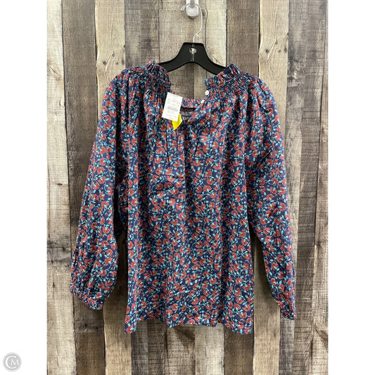 Top Long Sleeve By J. Crew In Floral Print, Size: Xl
