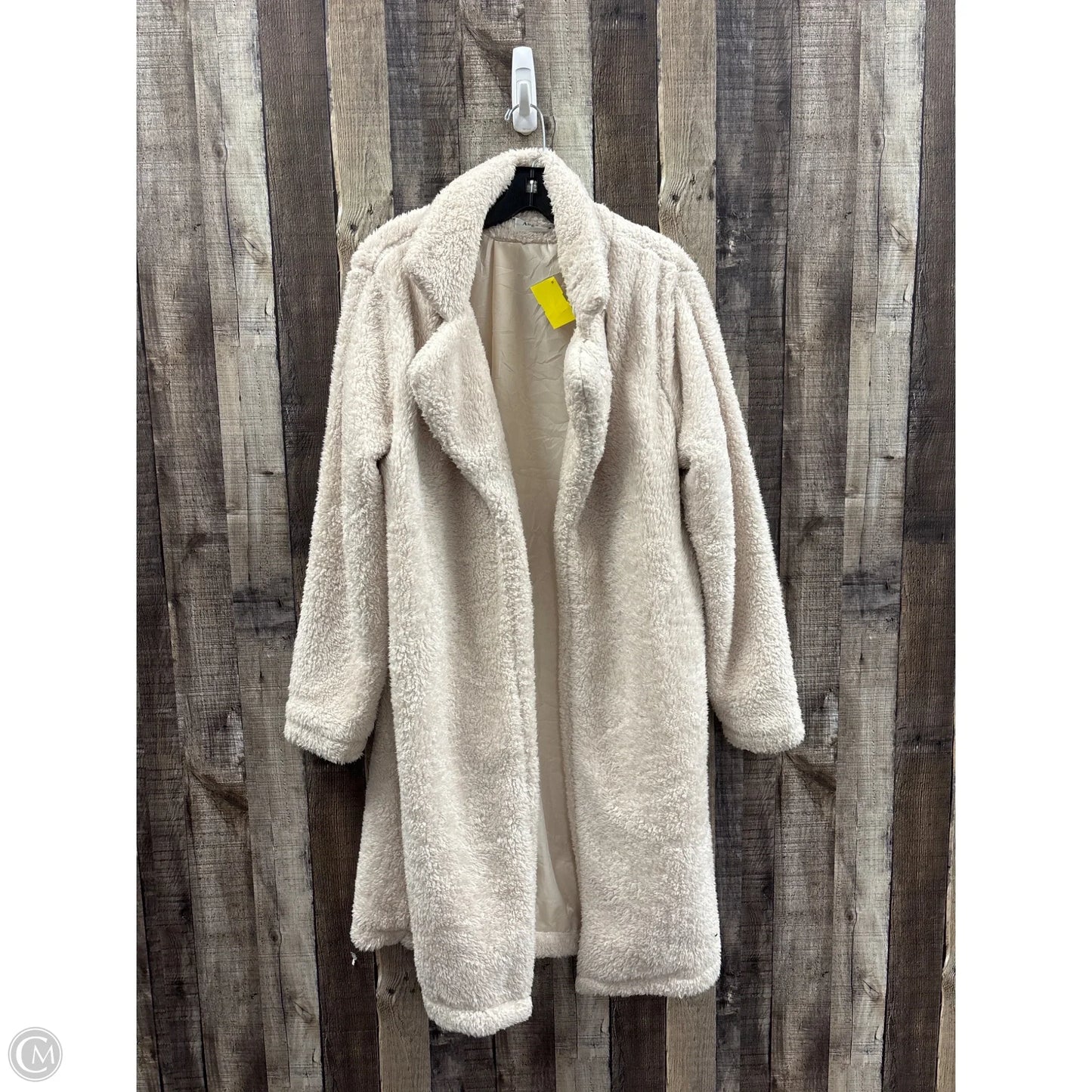 Coat Faux Fur & Sherpa By Angashion In Ivory, Size: M