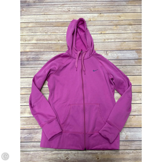 Athletic Jacket By Nike In Pink, Size: L