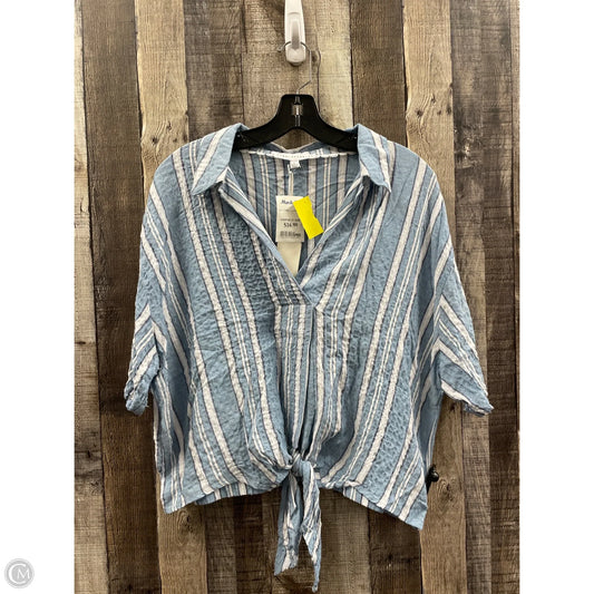 Top Short Sleeve By Jane And Delancey In Blue & White, Size: L