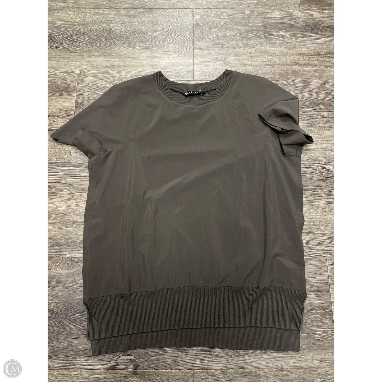 Athletic Top Short Sleeve By Athleta In Grey, Size: S