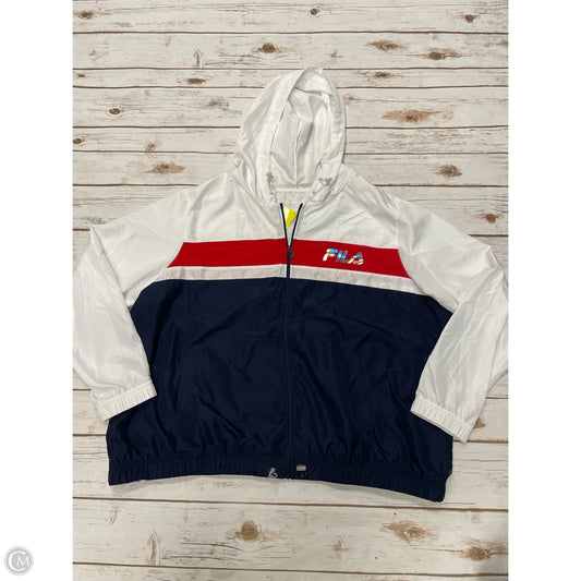 Athletic Jacket By Fila In Blue & Red, Size: 2x