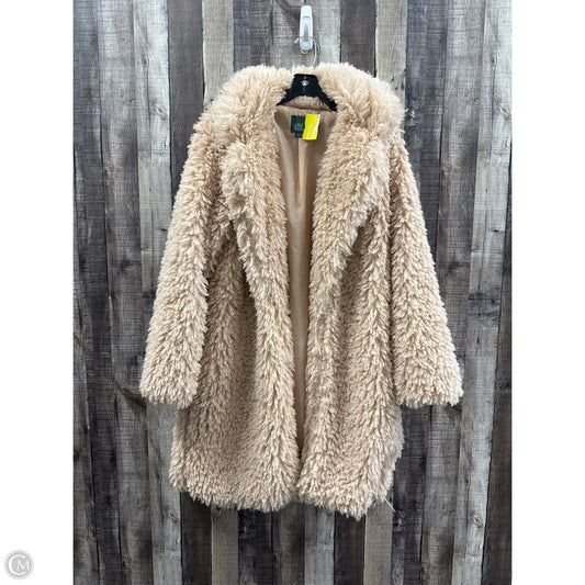 Coat Faux Fur & Sherpa By Wild Fable In Tan, Size: Xl