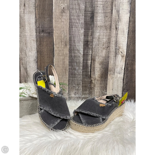 Sandals Heels Wedge By Cme In Grey, Size: 8