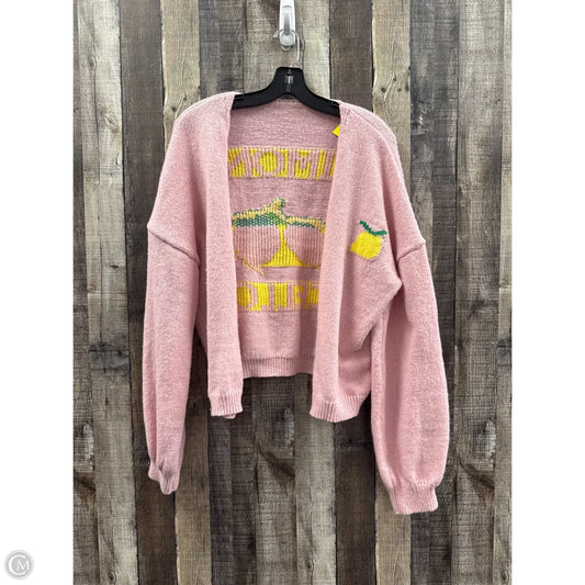 Sweater Cardigan By Cmf In Pink, Size: Xl