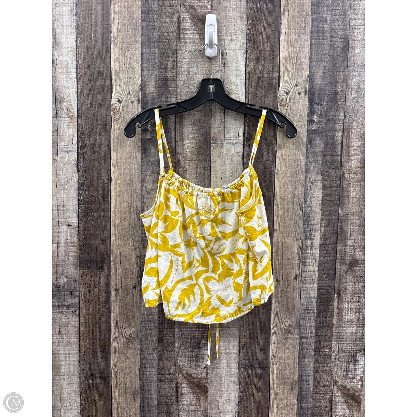 Top Sleeveless By Madewell In Gold & White, Size: M