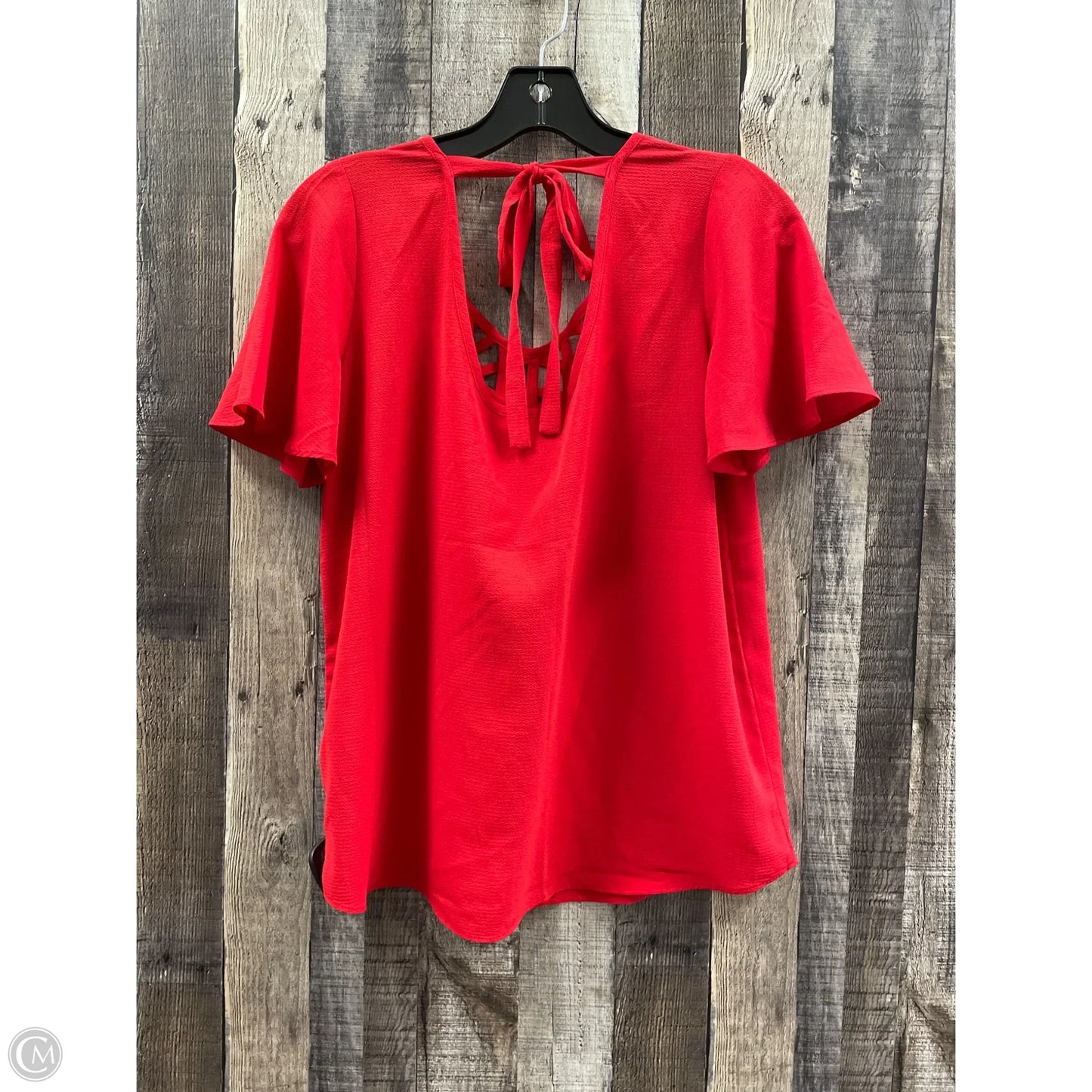 Top Short Sleeve By Charming Charlie In Red, Size: M