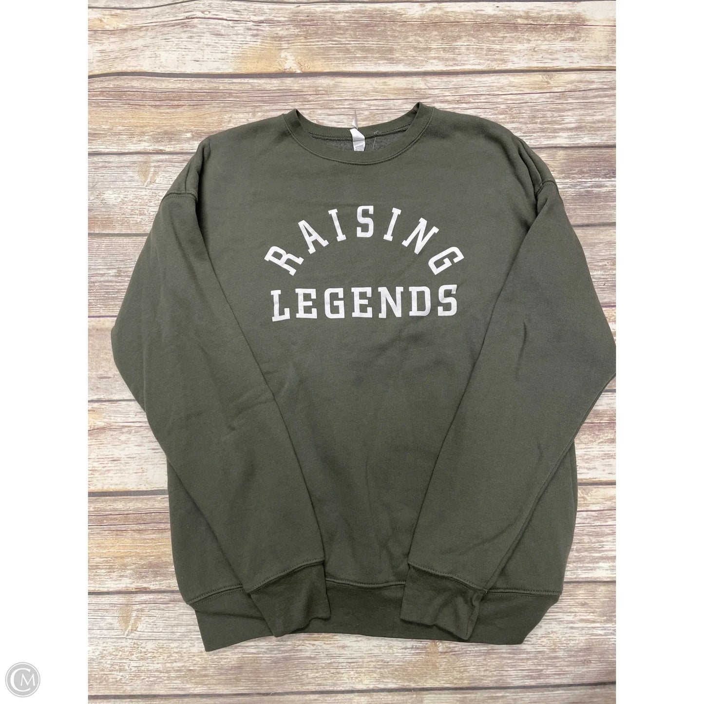 Sweatshirt Crewneck By Bella + Canvas In Green, Size: M