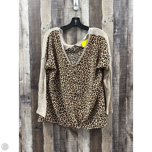 Top Long Sleeve By First Love In Animal Print, Size: S