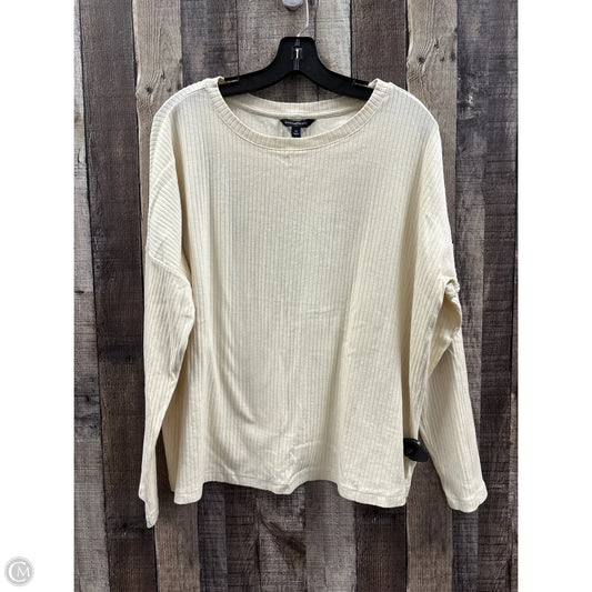 Top Long Sleeve By Banana Republic In Cream, Size: M