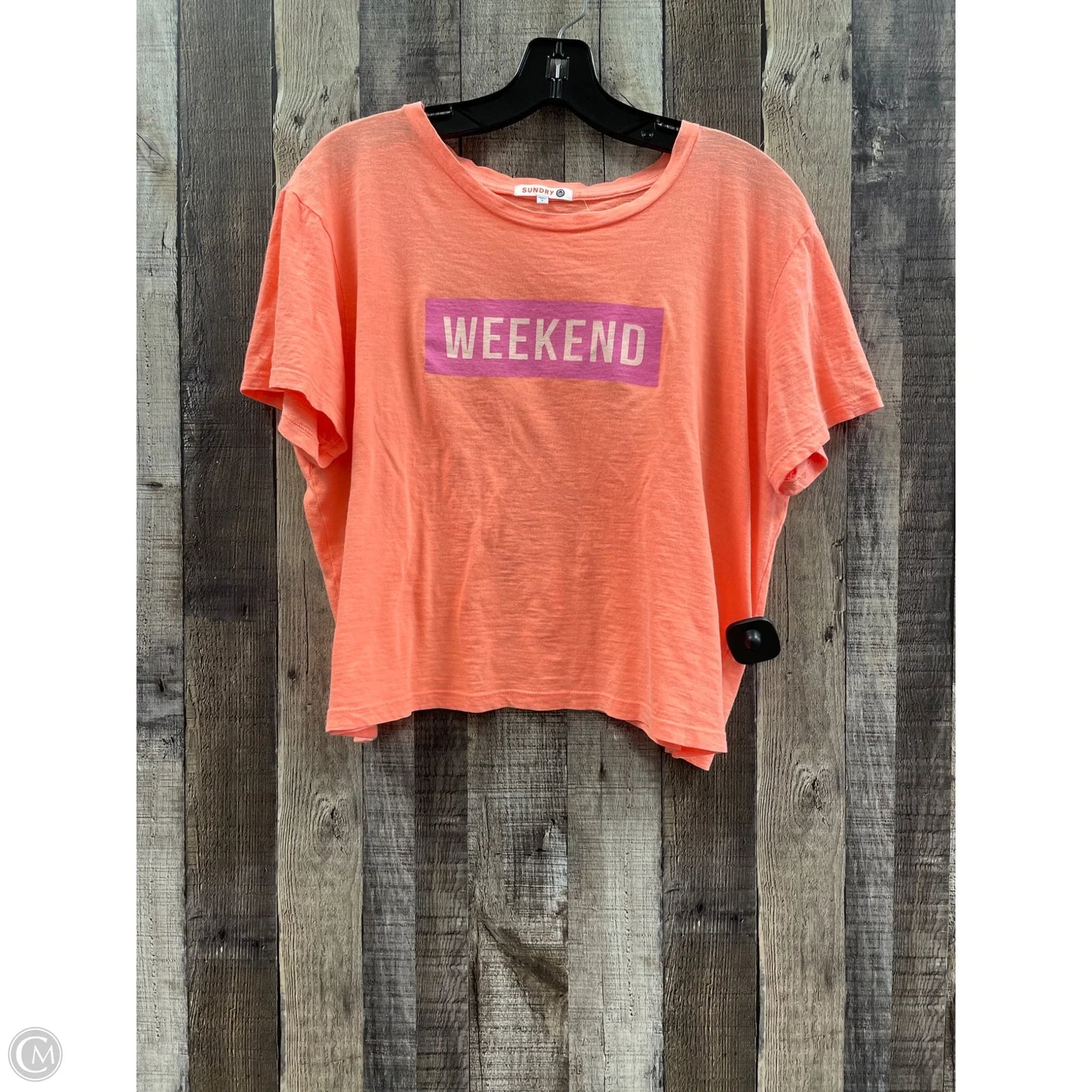 Top Short Sleeve By Sundry In Orange, Size: L