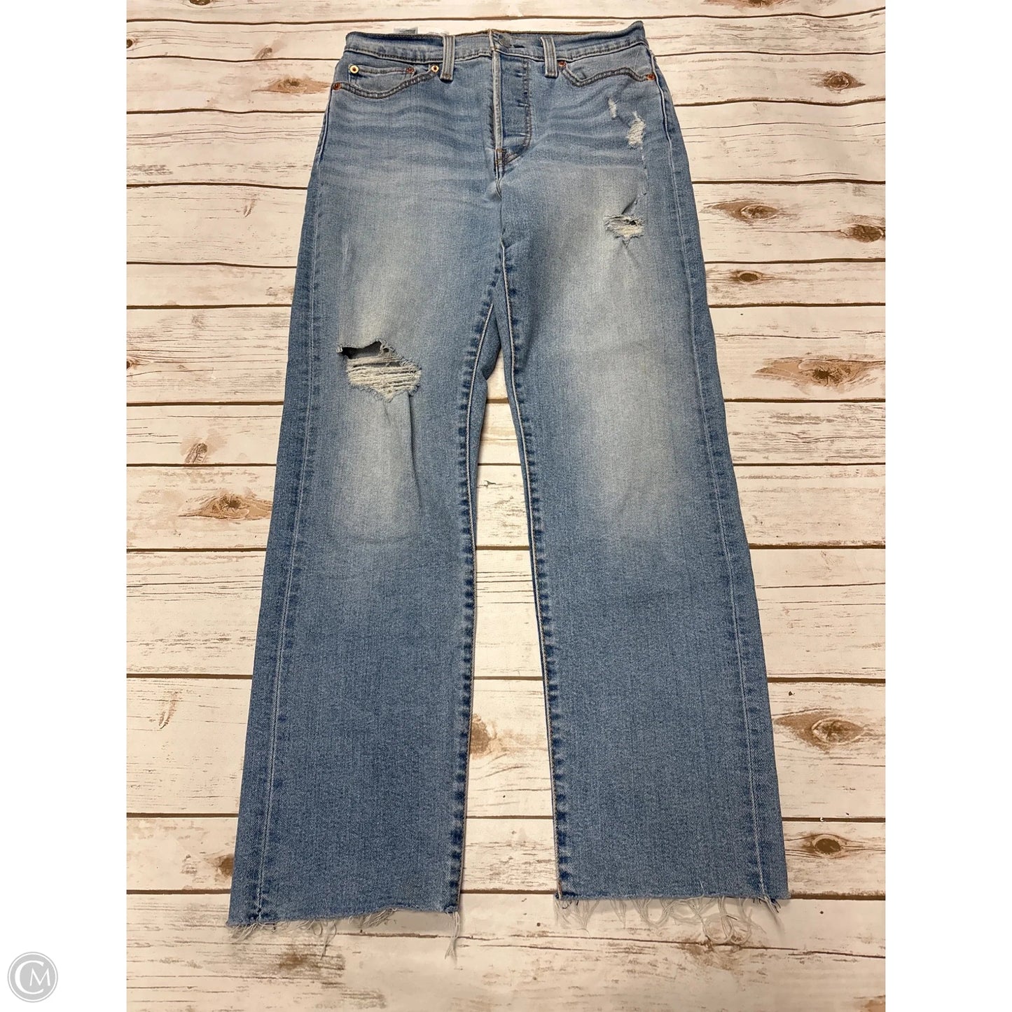 Jeans Straight By Levis In Blue Denim, Size: 6