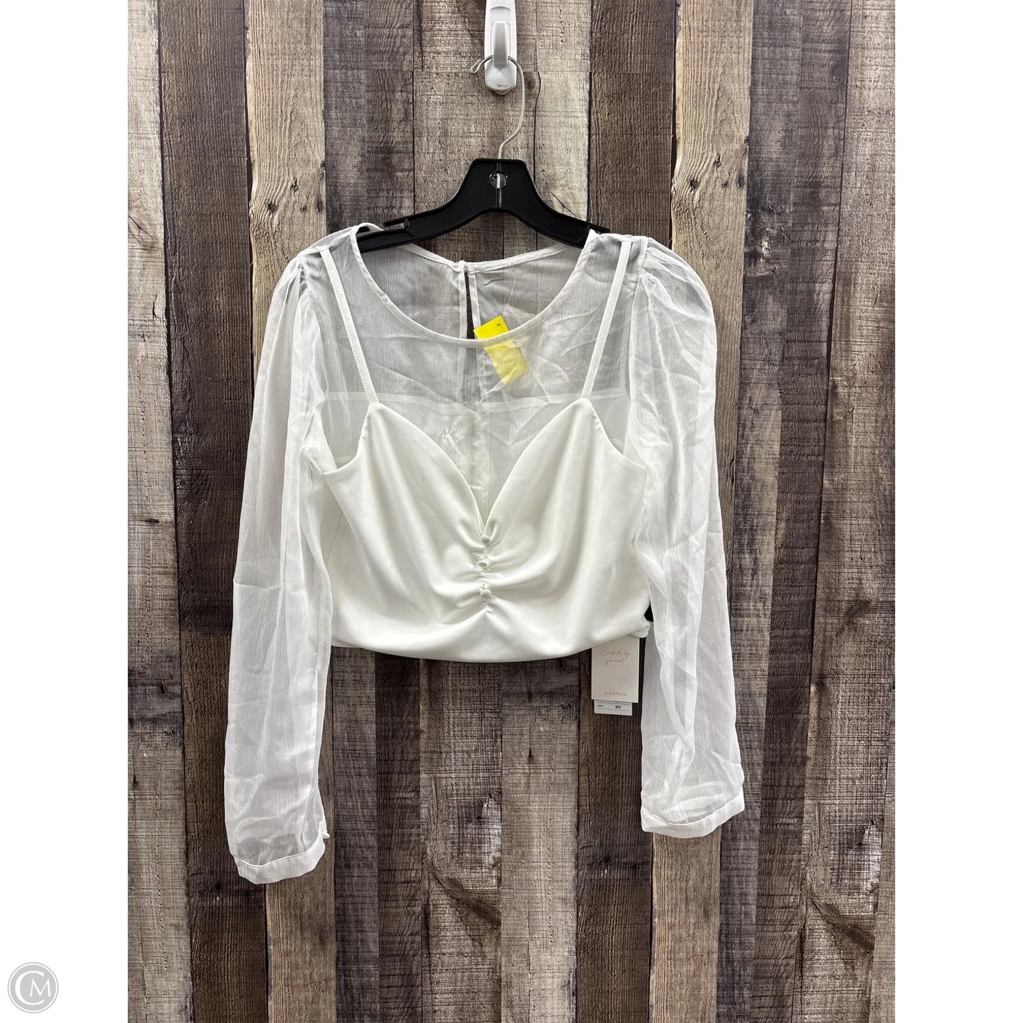 Top Long Sleeve By Cme In Ivory, Size: S