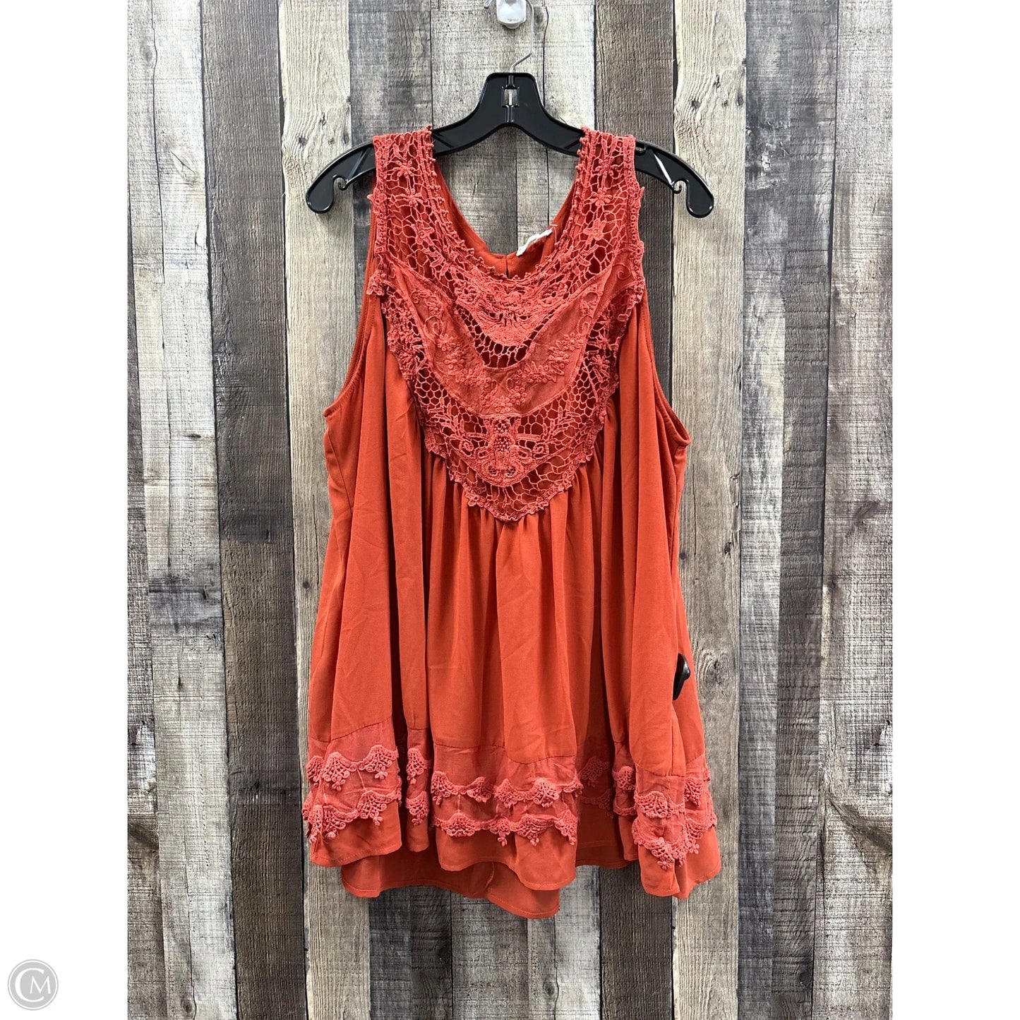 Top Sleeveless By Cme In Orange, Size: 2x
