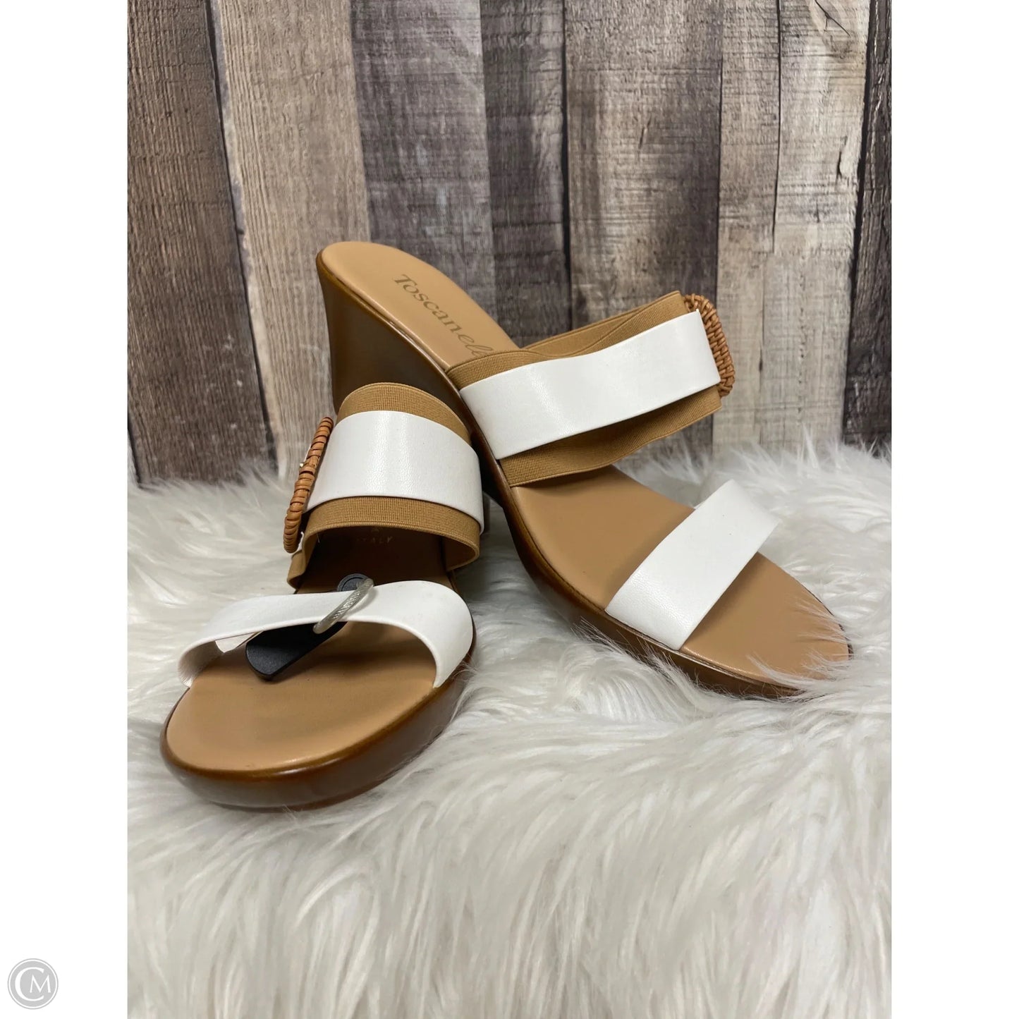 Sandals Heels Wedge By Toscanella In Multi-colored, Size: 10