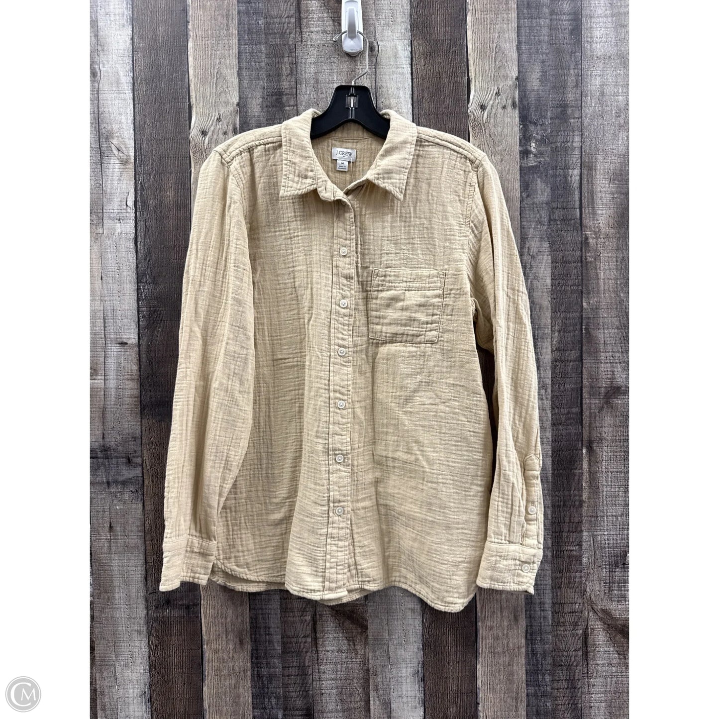 Top Long Sleeve By J. Crew In Tan, Size: M