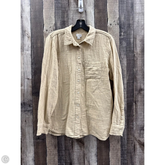 Top Long Sleeve By J. Crew In Tan, Size: M