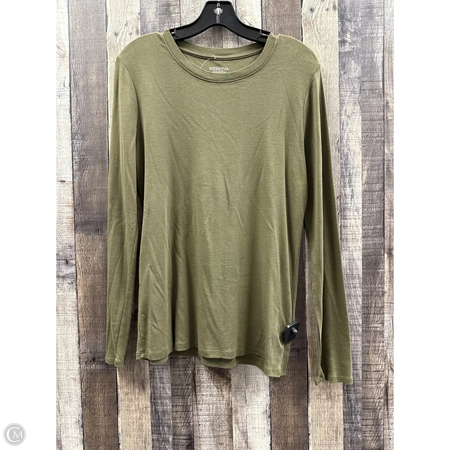 Top Long Sleeve Basic By Merona In Green, Size: Xl