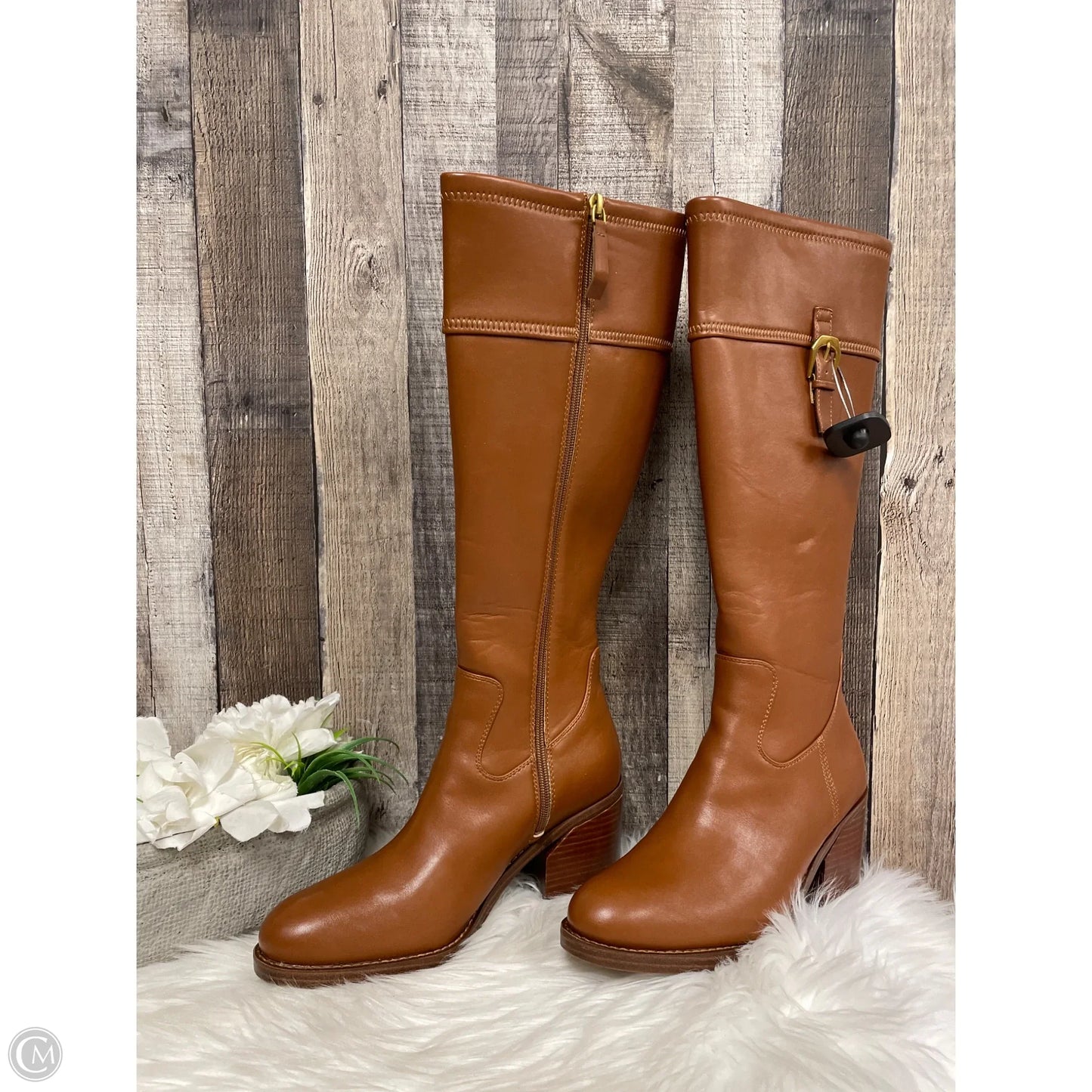 Boots Knee Heels By Franco Sarto In Brown, Size: 8.5