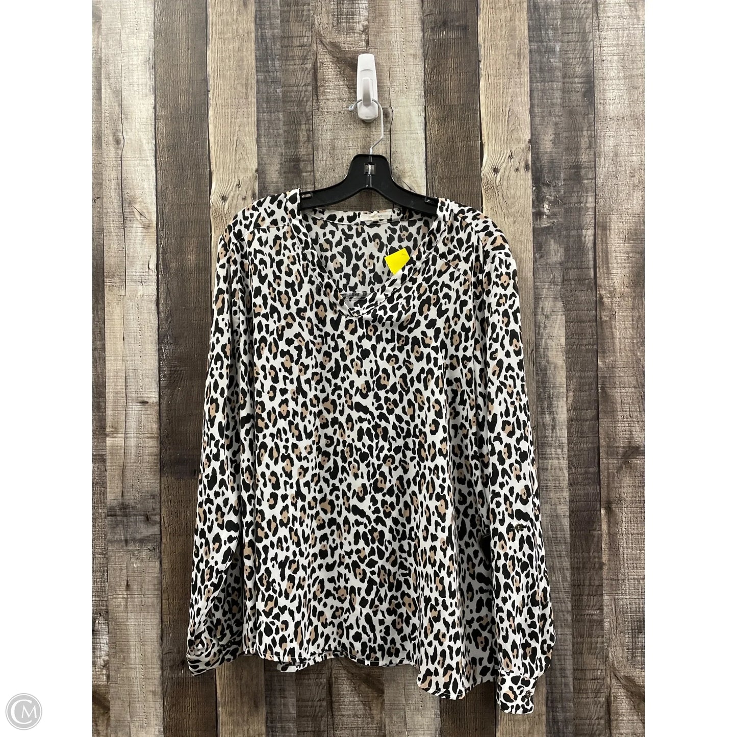 Top Long Sleeve By Maurices In Animal Print, Size: 1x