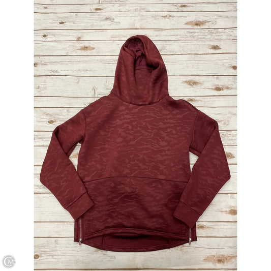Athletic Sweatshirt Hoodie By Fabletics In Maroon, Size: S