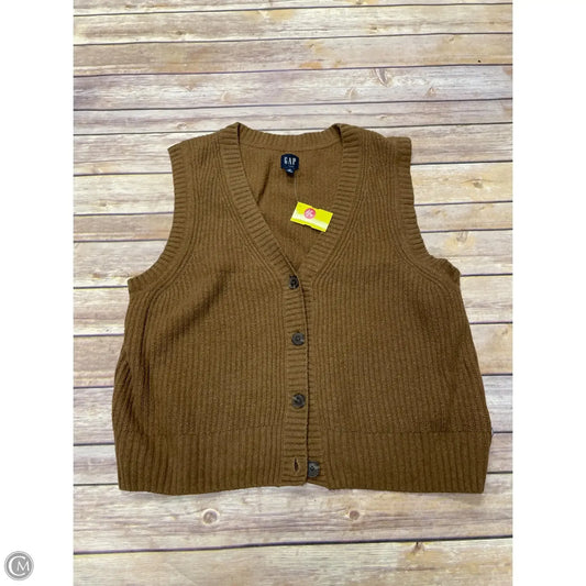 Vest Sweater By Gap In Brown, Size: M