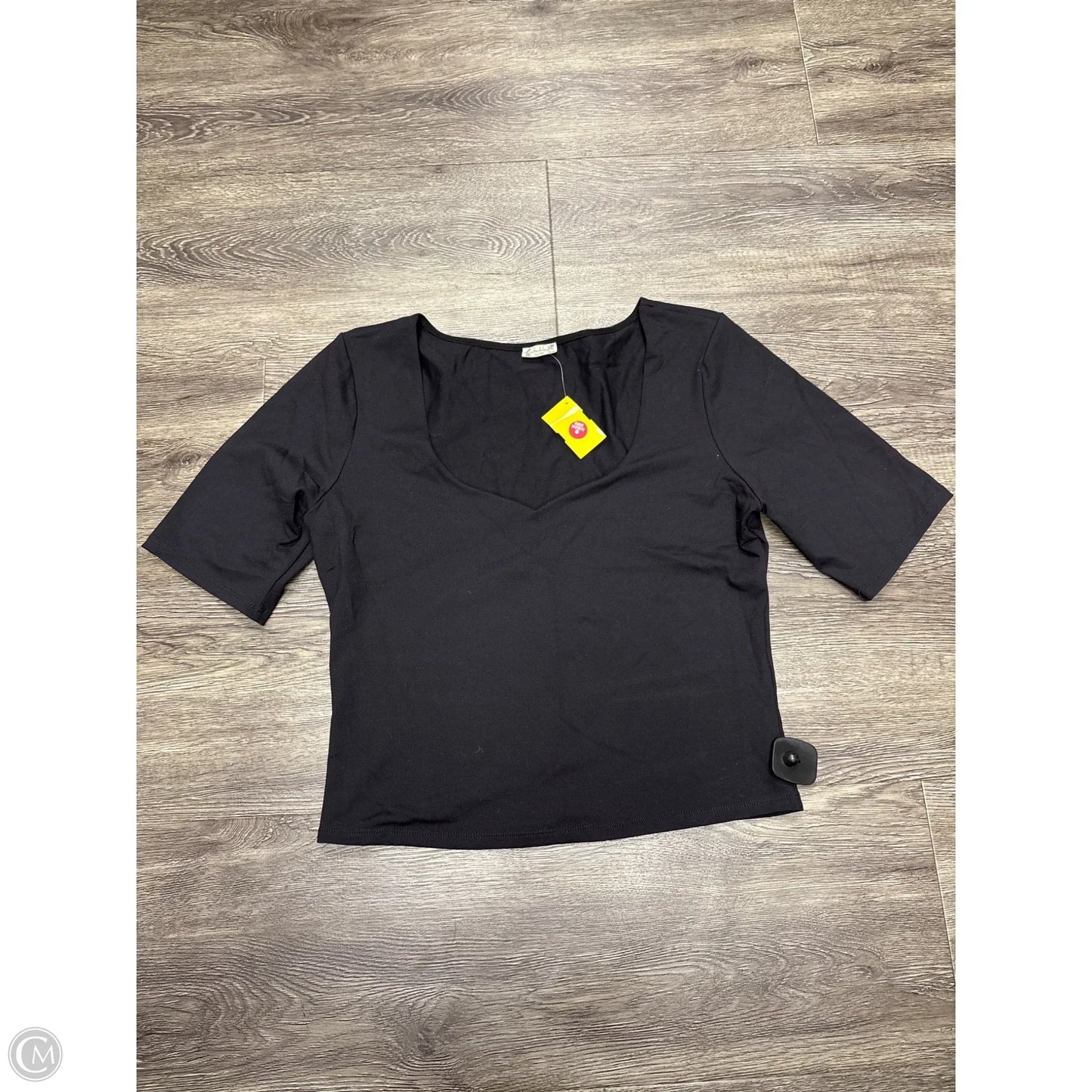 Top Short Sleeve By Free People In Black, Size: Xl