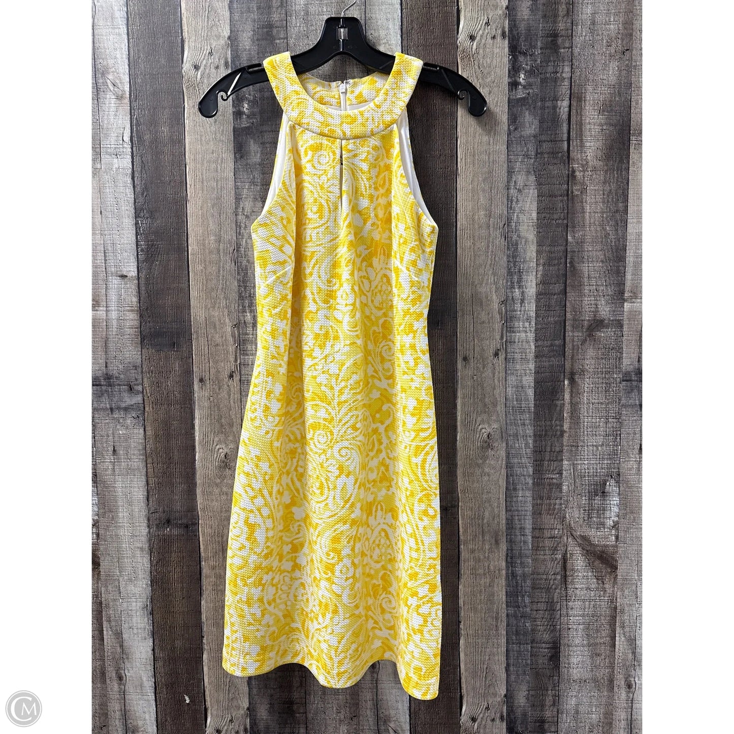 Dress Casual Short By Vince Camuto In White & Yellow, Size: 6